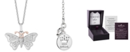 Hallmark Diamonds Butterfly Joy pendant (1/5 ct. t.w.) in Sterling Silver & 14k Gold, 16" + 2" extender